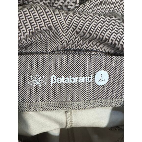 Betabrand Herringbone Bootcut Dress Pant Yoga Pants Tan/Black Large - Picture 5 of 8